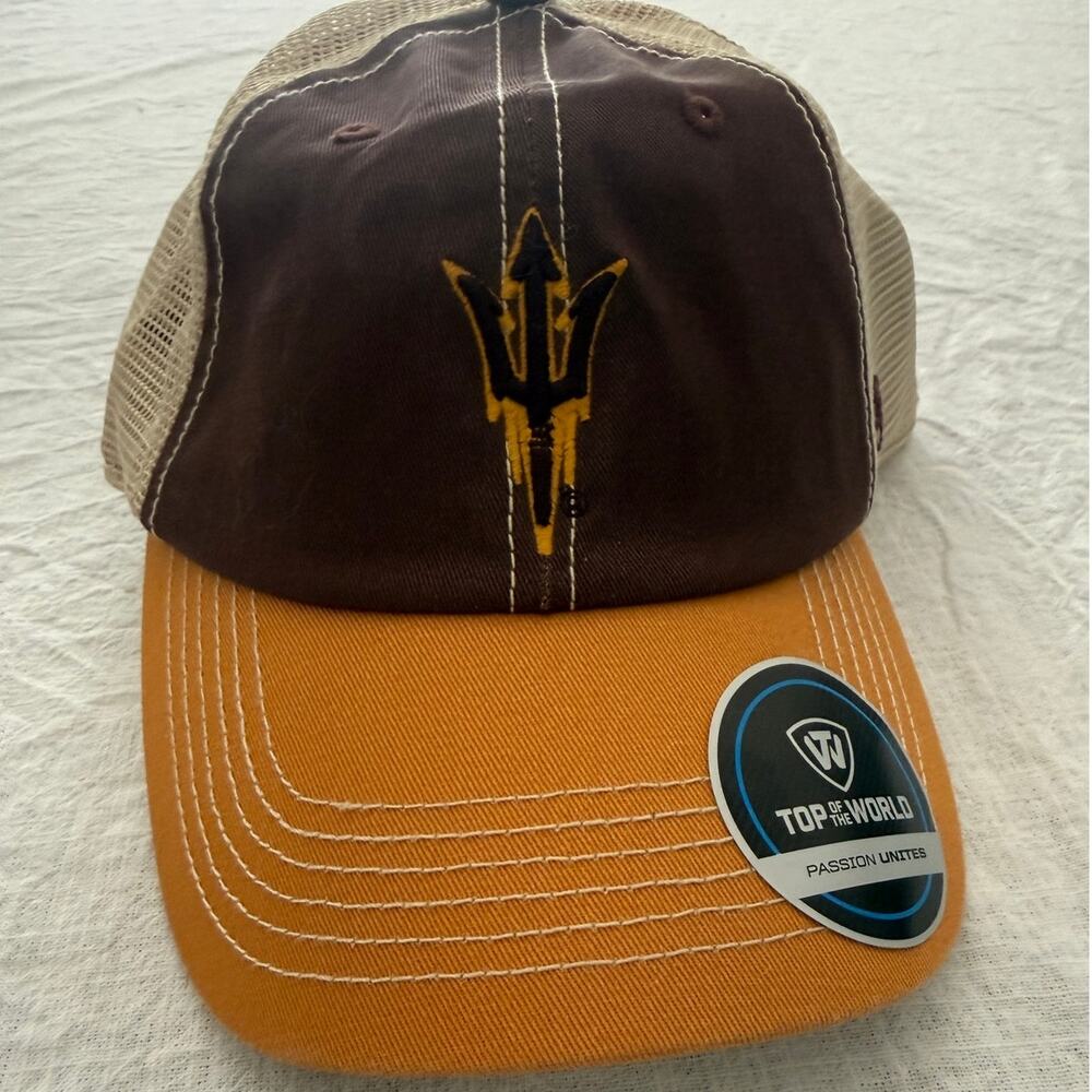 ASU NWT | Arizona State Sun Devils trucker hat pitchfork, adjustable snapback